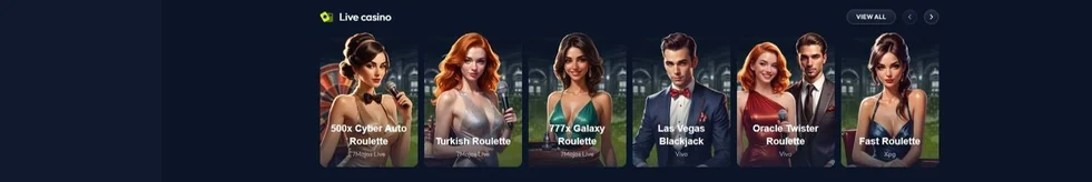 Browse live casino tables.